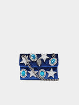 Kurt Geiger London Mini Velvet Kensington Bag - Blue