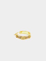 Tory Burch Miller Pavé Logo Huggie Hoop Earrings - Gold