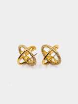 Tory Burch Shimmering Icon Crystal Stud Earrings - Gold