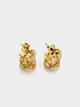 Tory Burch Shimmering Icon Crystal Stud Earrings - Gold