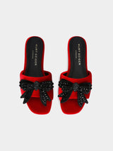 Kurt Geiger London Kensington Bow Flat Sandal - Red