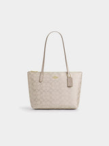 Coach Fiona Zip Tote Bag In Signature Canvas - Im / Champagne Multi