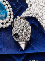 Kurt Geiger London Mini Velvet Kensington Bag - Blue