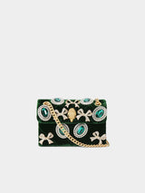 Kurt Geiger London Mini Velvet Kensington Bag - Dark Green