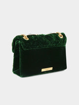 Kurt Geiger London Mini Velvet Kensington Bag - Dark Green