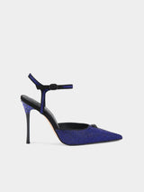 Kurt Geiger London Eagle Point Ankle Strap Heel - Blue Dark