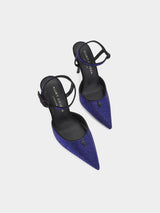 Kurt Geiger London Eagle Point Ankle Strap Heel - Blue Dark