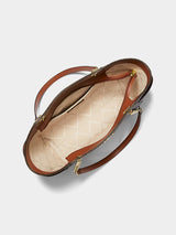 Michael Kors Jet Set Large Signature Logo Shoulder Bag - Brown