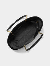 Michael Kors Jet Set Large Signature Logo Shoulder Bag - Black