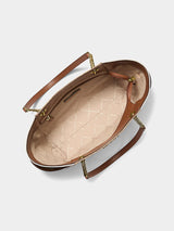 Michael Kors Jet Set Large Color-Block Signature Logo Tote Bag - Camel Multi