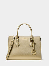 Michael Kors Sheila Medium Metallic Satchel - Pale Gold