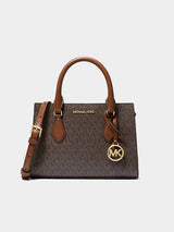Michael Kors Small Signature Logo Satchel - Brown