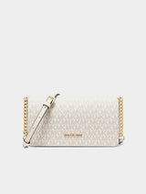 Michael Kors Jet Set Medium Signature Logo Crossbody Bag - Vanilla