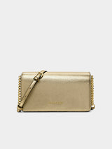 Michael Kors Jet Set Travel Medium Metallic Crossbody Bag - Pale Gold