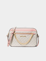 Michael Kors Jet Set Large Logo Crossbody Bag - Powder Blush Multi