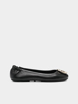 Tory Burch Minnie Travel Ballerina Shoes - Perfect Black