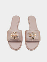 Tory Burch Everly Slide Royal Suede - Posy Pink/Crystal Gold