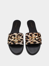 Tory Burch Everly Slide Baby Hair Calf  - Leopard