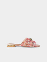 Kurt Geiger London Chelsea Woven Flat Sandal - Pink Combination