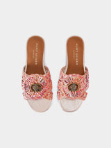 Kurt Geiger London Chelsea Woven Flat Sandal - Pink Combination