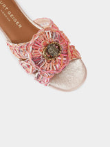 Kurt Geiger London Chelsea Woven Flat Sandal - Pink Combination