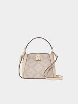 Kate Spade Flower Pvc Mini Top Handle Crossbody - Dark Beige Multi