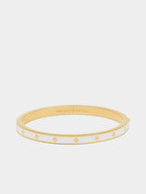 Kate Spade Spot The Spade Enamel Hinged Bangle - White