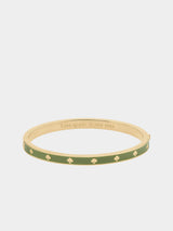 Kate Spade Spot The Spade Enamel Hinged Bangle - Green