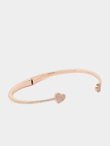 Kate Spade Yours Truly Pave Open Hinge Cuff - Clear / Rose Gold