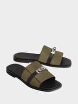Hermes Gabriel Sandal - Vert Toundra / Noir