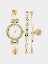 Anne Klein Women's Gold-Tone Bracelet Watch Set 24mm