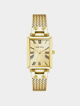 Anne Klein Rectangle Mesh Strap Ladies Watch - Gold