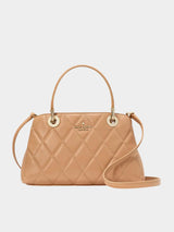 Kate Spade Carey Smooth Quilted Leather Small Sullivan Satchel - Tiramisu Mousse