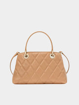 Kate Spade Carey Smooth Quilted Leather Small Sullivan Satchel - Tiramisu Mousse