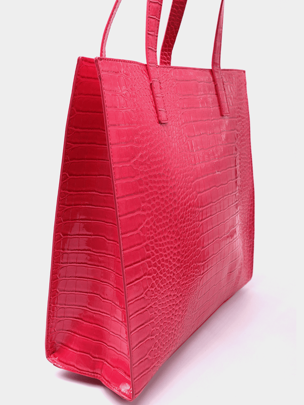 Ted Baker Croccon Croc Detail Large Icon Bag - Bright Pink
