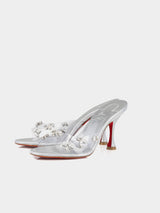 Christian Louboutin Degraqueen 85 Mules - Silver