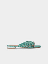 Kurt Geiger London Crystal Strap Flat Mule - Green