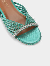 Kurt Geiger London Crystal Strap Flat Mule - Green