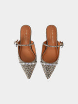 Kurt Geiger London Strass Buckle Flat Mule - Beige Combination