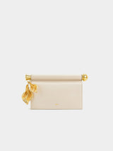 JW Pei Holly Metal Pendant Embellished Clutch - White