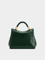 JW Pei Lucia Classic Top Handbag - Green Croc