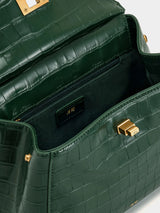 JW Pei Lucia Classic Top Handbag - Green Croc