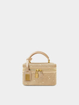 JW Pei Cleo Artificial Crystal Box Shape Top Handle Bag - Champagne