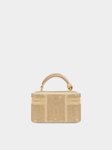 JW Pei Cleo Artificial Crystal Box Shape Top Handle Bag - Champagne