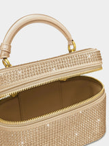 JW Pei Cleo Artificial Crystal Box Shape Top Handle Bag - Champagne
