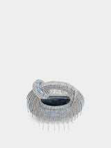JW Pei Abacus Denim Artificial Crystal Mini Top Handle Bag - Blue