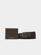 Michael Kors Signature Logo Wallet and Belt Gift Set - Brown