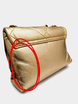 Kurt Geiger London Kensington Quilted Leather Bag – Gold (Defected)