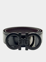 Salvatore Ferragamo T.Moro Black Buckle Belt - Black / Brown
