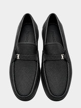 Salvatore Ferragamo Gallagher Black Leather Loafers - Black